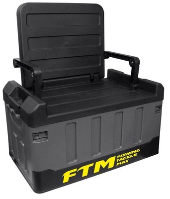 FTM Klappbox mit Sitz und Einlage - Sitzbox, Zubehörbox 59 x 36 x 33 cm Klappbar
