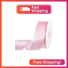 Pink Ribbon 1 1/2 Inch 60 Yards Valentine Ribbon Light Pink Satin Ribbon for Flo