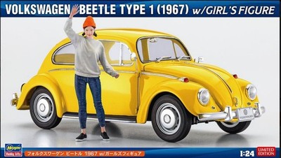 VW KAFER Beetle Model Kit With Girl's Figure 1:24 Vehicles