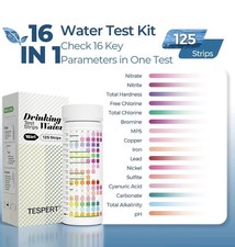 16-in-1 Water Test Kit: 125 Strips for pH, Lead, Iron, Copper, Chlorine  More