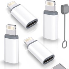 USB C Type C to Lightning Adapter MFi Certified 4 Pack 27W Fast White