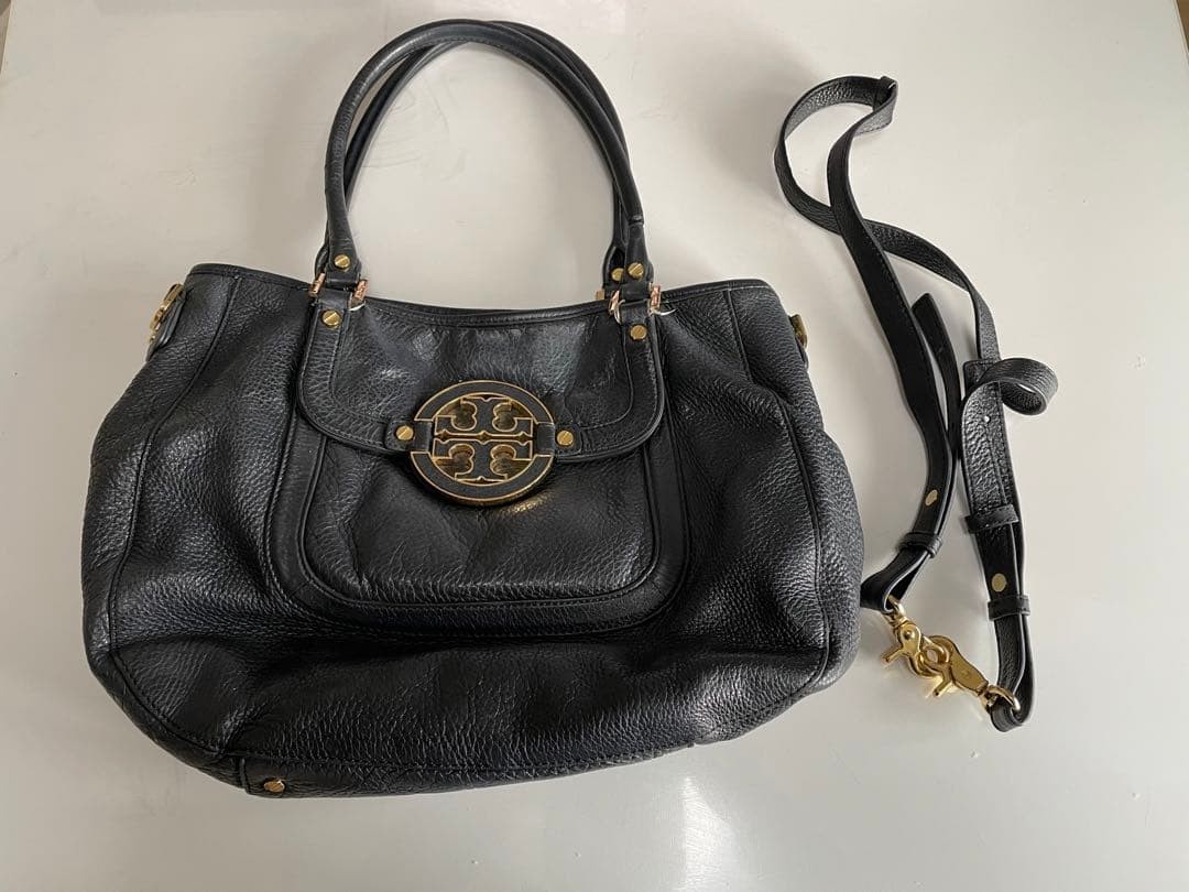 Tory Burch 2-way Amanda Tote Bag Leather Black Women's From Japan thumbnail 11