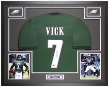 Michael Vick Autographed & Framed Green Philadelphia Jersey Beckett Certified