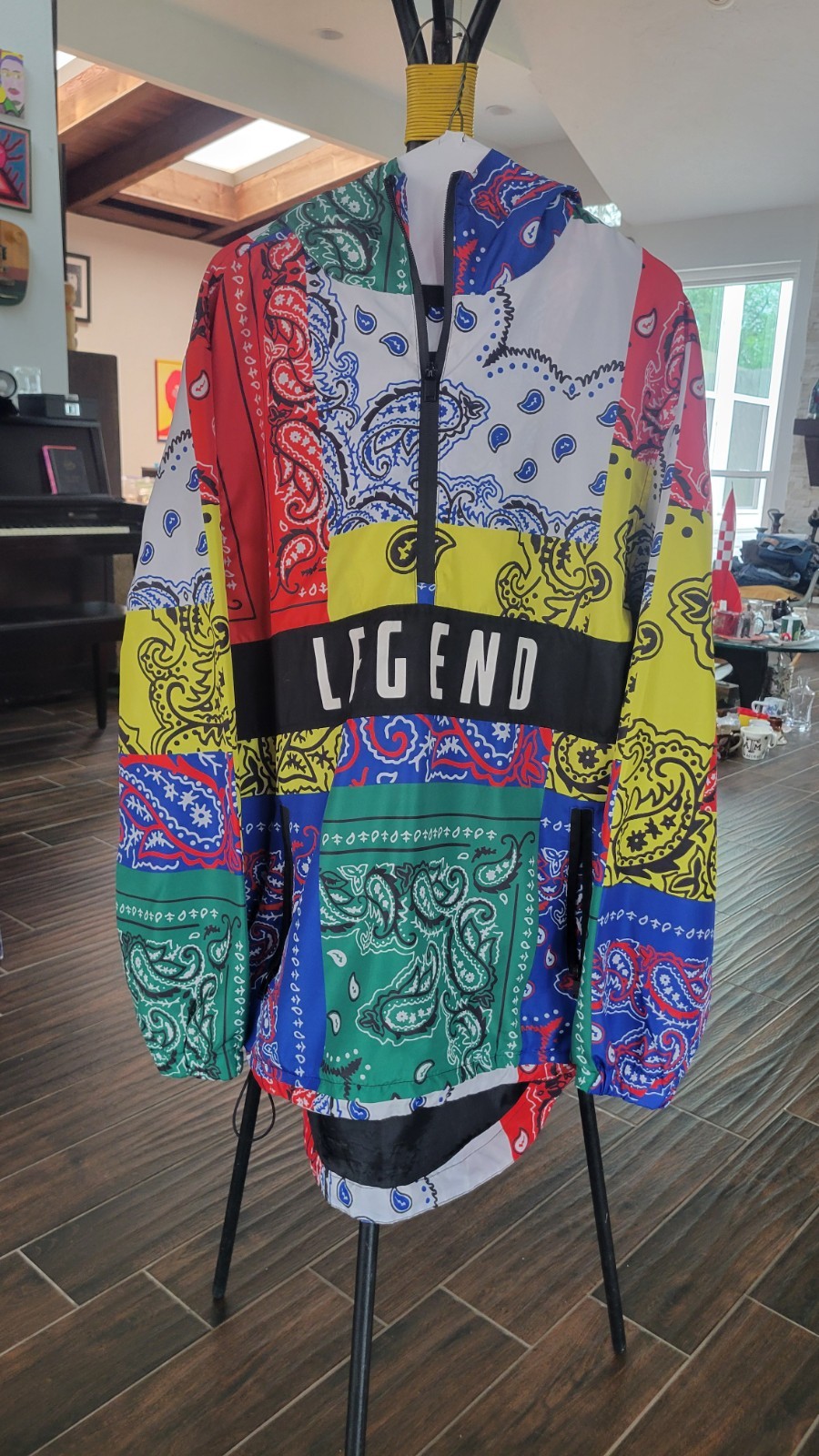 Encrypted Legend Patchwork Lightweight Hoodie M-L… - image 2