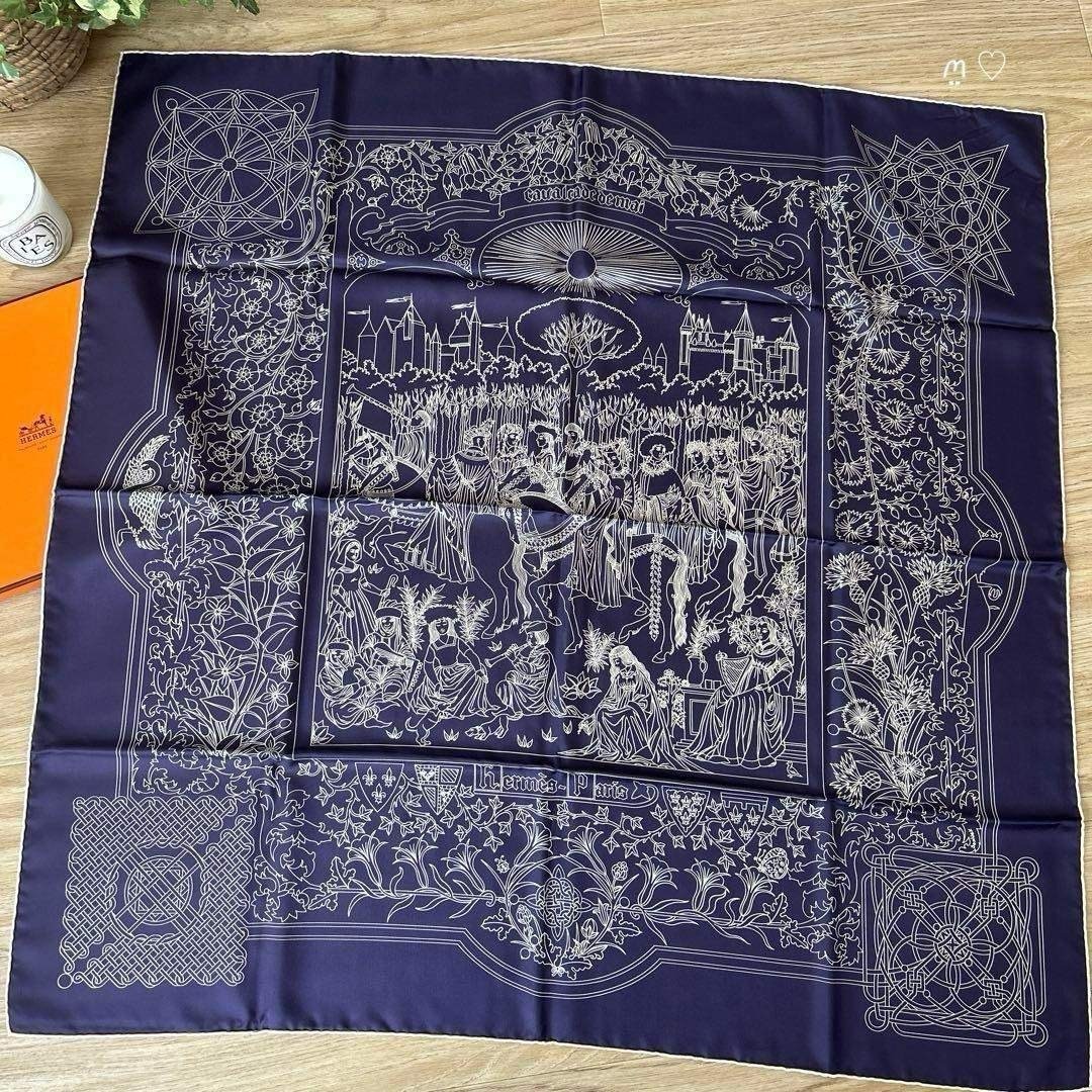Hermes 90 Cavalcade de Mai May Horse March Silk Scarf r0_0209