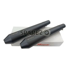 For Royal Enfield GT & Interceptor 650 Long Powerage Exhaust Silencer Black