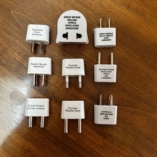 Brookstone & Conair 9 Piece Travel Adapter Plug Set w Zipper Pouch