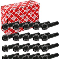 20x FEBI RADSCHRAUBEN SATZ SCHWARZ 63mm KUGELBUND A/G FÜR LEICHTMETALLFELGEN