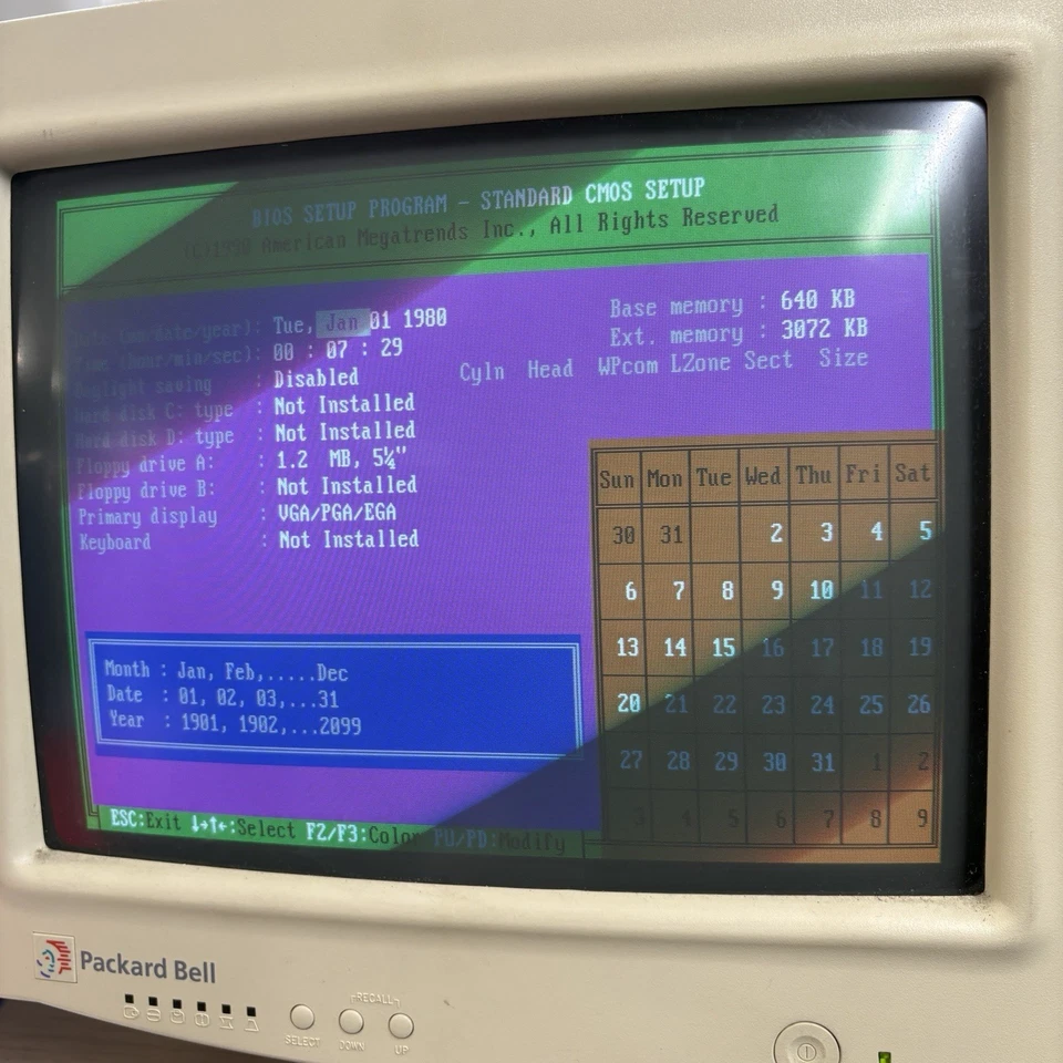 Packard Bell 1512S ME CRT Monitor Vintage Retro Computer Display 14” - Image 2 of 4