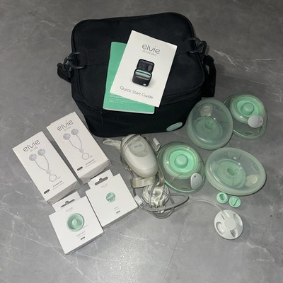 Elvie Stride Plus Breast Pump Hands Free w/ Bag and NEW accessories