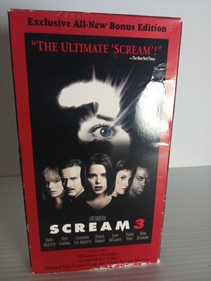 Scream 3 (VHS, 2000) Red Box Bonus Edition 90s Horror Ghostface
