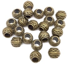 9.5mm Fine Metal Big Hole spacer Beads- Jewelry making Supplies- 1880