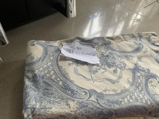 Round Lined Table Cloth , Lined . French Inspired Toile Cotton 138 Cm Diameter