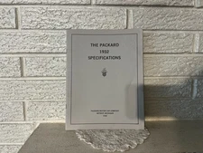 Rare Vintage C1932 Packard  Motor Car Co. Specifications Detroit Michigan
