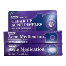 Rugby Acne Gel Benzoyl Peroxide 10 -1.5oz Tube - 2 Pack