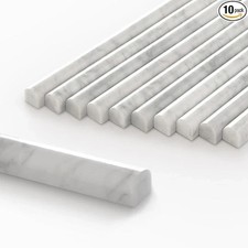 16-Pack Carrara White Marble Pencil Liner Tile Trim, 3/4''x12 Honed Natural Ston