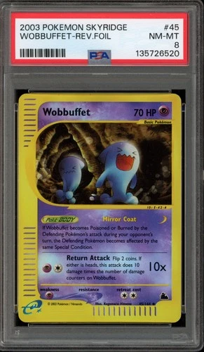 Pokemon Wobbuffet Skyridge Reverse Holo #45 PSA 8