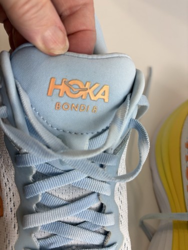 Hoka One One Bondi 8 Women’s Running Shoes Size 8.5 Blue Yellow Max Cushion - Picture 10 of 11