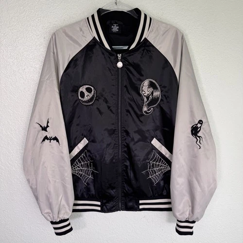 Shoe Palace Nightmare Before Christmas Jacket Men Medium Satin Varsity Halloween - product listing photo