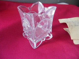 Vintage Central Glass Co. Toothpick Holder Coin Pattern Good Used Condition