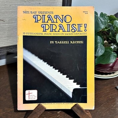PIANO PRAISE 12 Solos on Sacred Favorites Songbook MEL BAY Archer 1980s Vintage