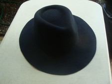 Men's Black Fedora Hat Size M/L, 57.5cm