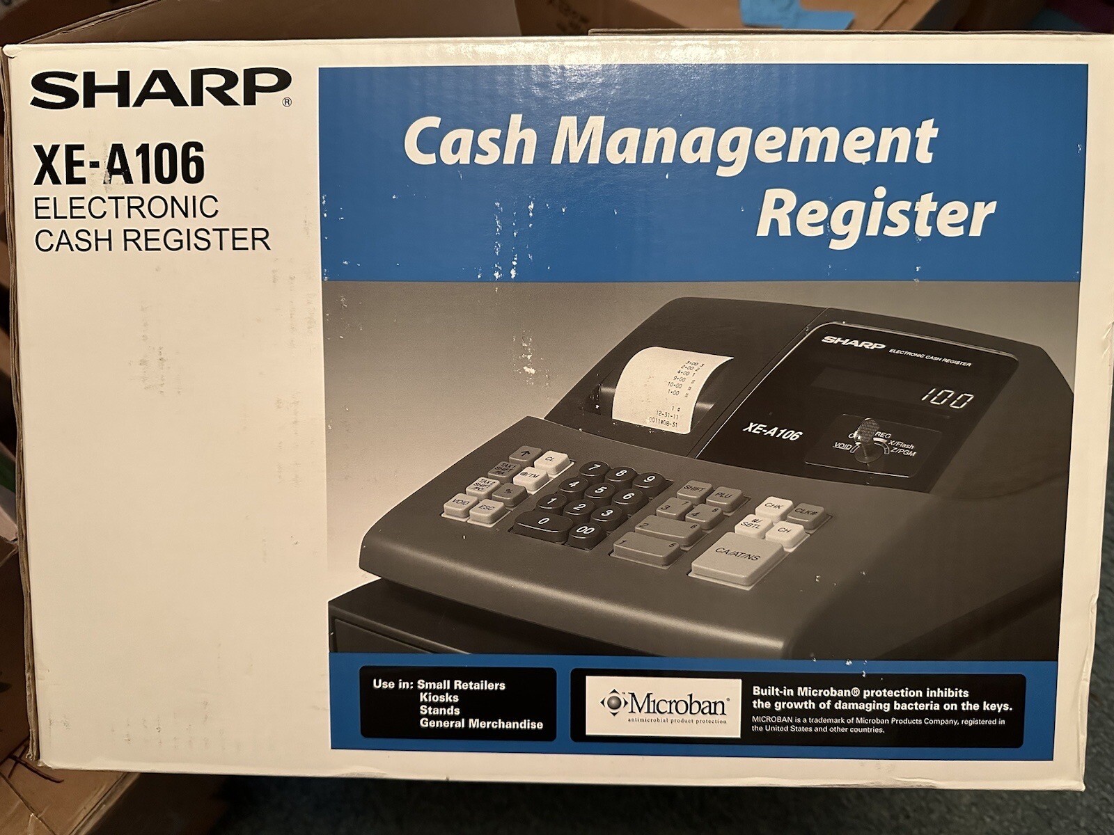 Sharp XEA106 Electronic Cash Management Register w/ Keys & Manual