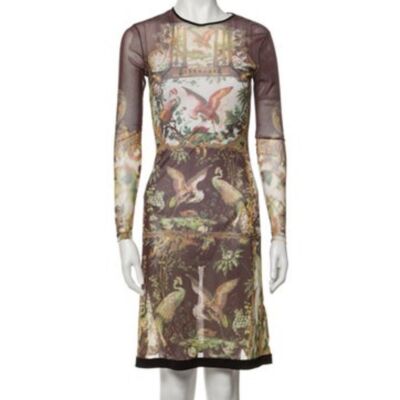 vivienne tam mesh dress Vivienne Tam rare renaissance birds, palace mesh dress long sleeves
