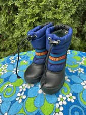 Vintage Kids 90s Sorel Blue Black Winter Snow Boots Size 9