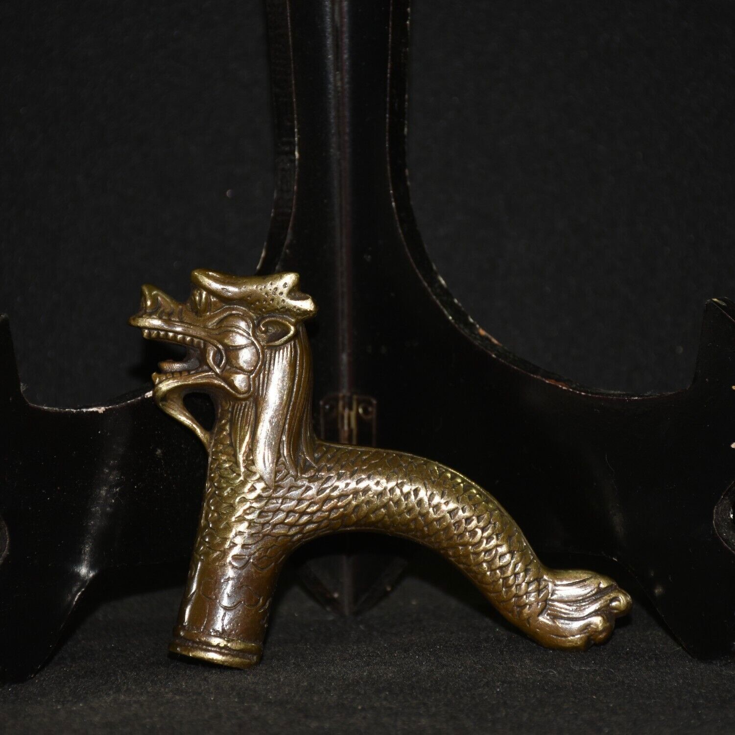 Pure Copper Dragon Head Zodiac Cane Topper