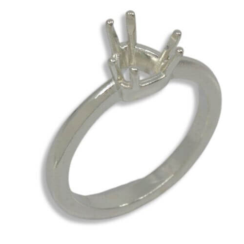 Sterling (5 mm-12 mm) Billion Solitär 6 Krappen Ring Befestigung (Ringgrößen 4-11) - Bild 3 von 7