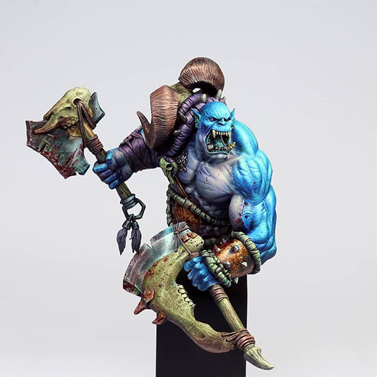 Unassembled Unpainted 1/10 resin bust figure model kit FOR  Fantasy Orc