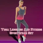 Gym Clothing Female Yoga Leggings And Fitness Sportwear Set, Breathable Fabric