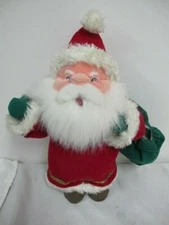 VINTAGE PLUSH  STANDING 16" SANTA STUFFINS 1995 HOLDING BAG 
