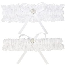 Bridal Garters For Bride White Lace Women Wedding Bridal Garter Belt Set Leg ...