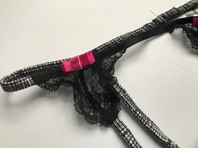 Victoria&rsquo;s Secret SLT Sexy Little Things Plaid B/W Garter Belt NWT XS/S, M/L