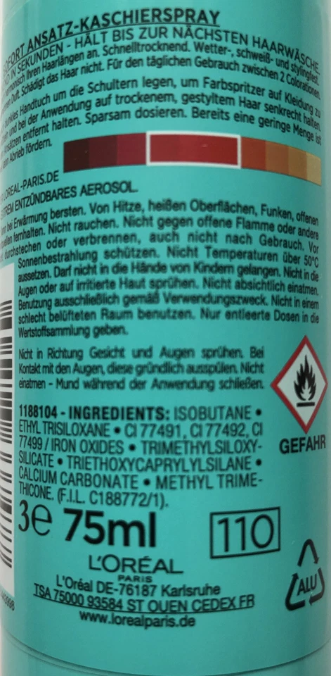 Loreal Paris Magic Retouch Sofort Ansatz-kaschierspray Rot-braun 75 ml - Bild 3 von 3