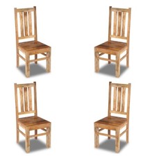 SOLID MANGO WOOD LIGHT DAKOTA DINING CHAIRS (SET OF 4) NEW INDIAN FURNITURE