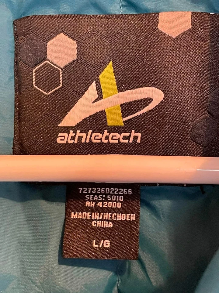 Chaleco acolchado acolchado acolchado Athletech para mujer talla grande azul frente a presión Foto 2 de 3