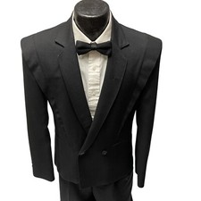 Vtg 50's Style Colter Black Sport Coat ROCKABILLY Jacket GABARDINE VLV Blazer