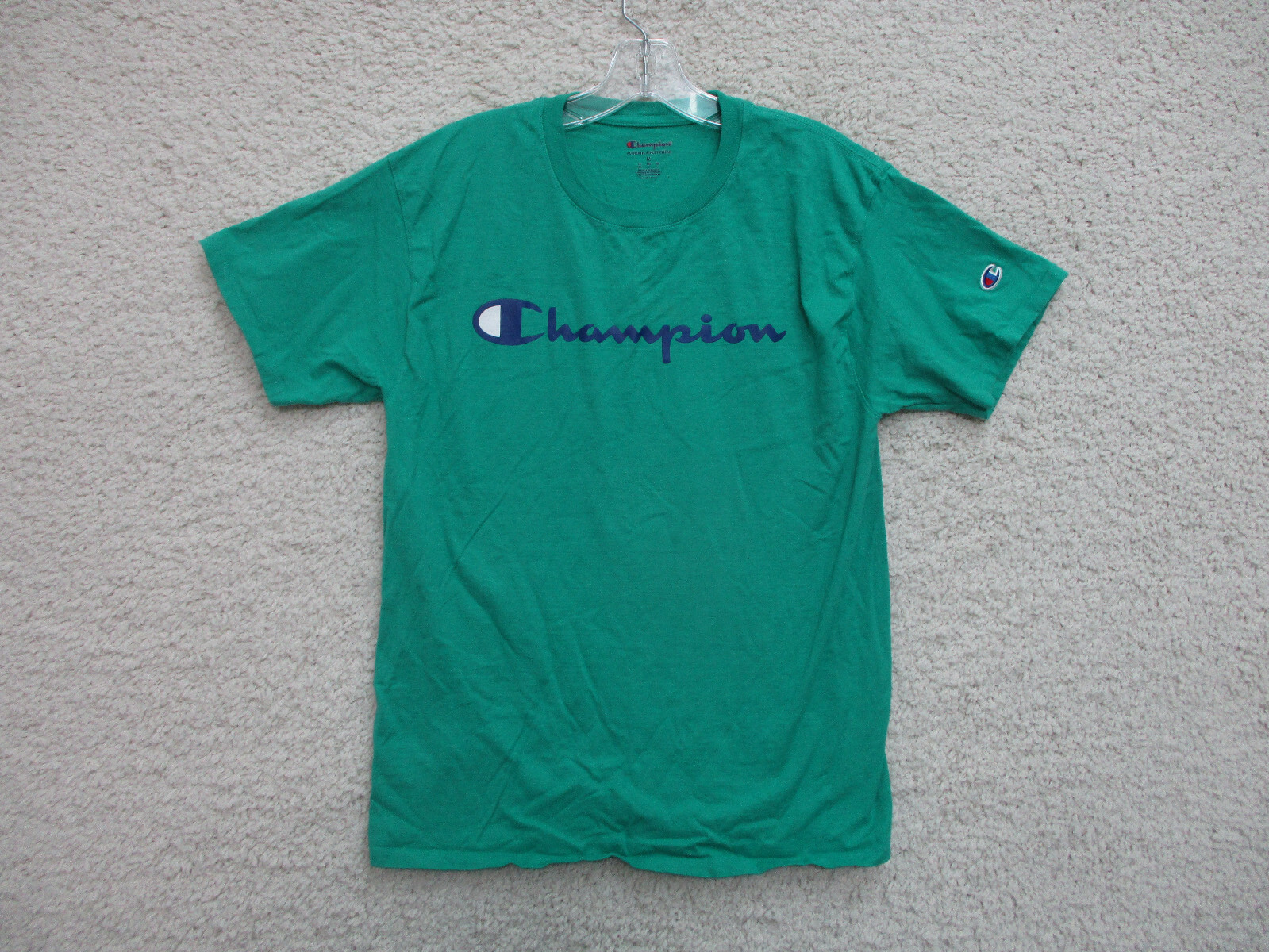 Champion Medium Green Cotton Men’s Casual Classic Fit Logo Shirt