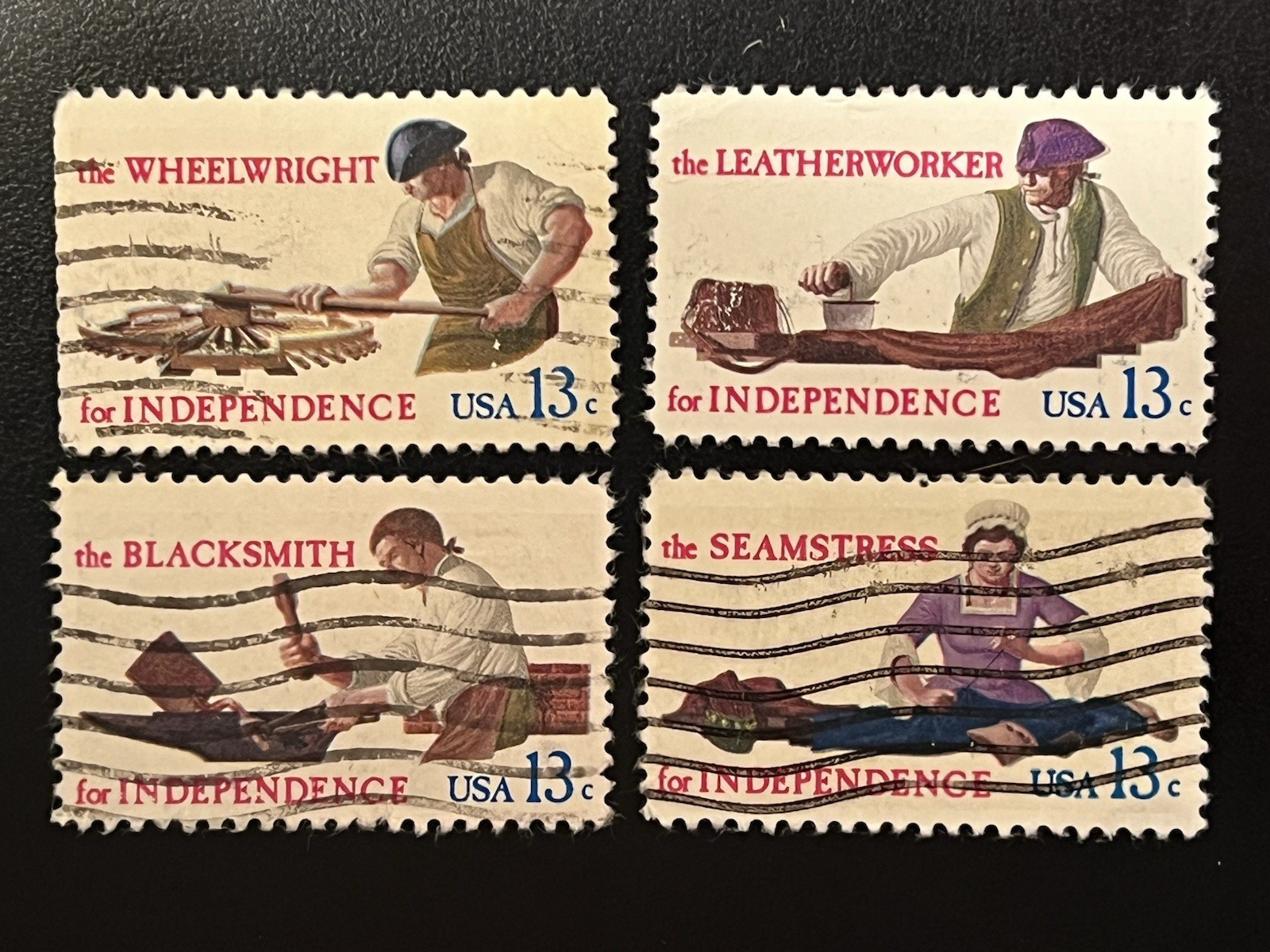 Used US 4 Stamp Complete Set. Skilled Hands. 13c. #1717-1720. 1977. Quan. Avail.