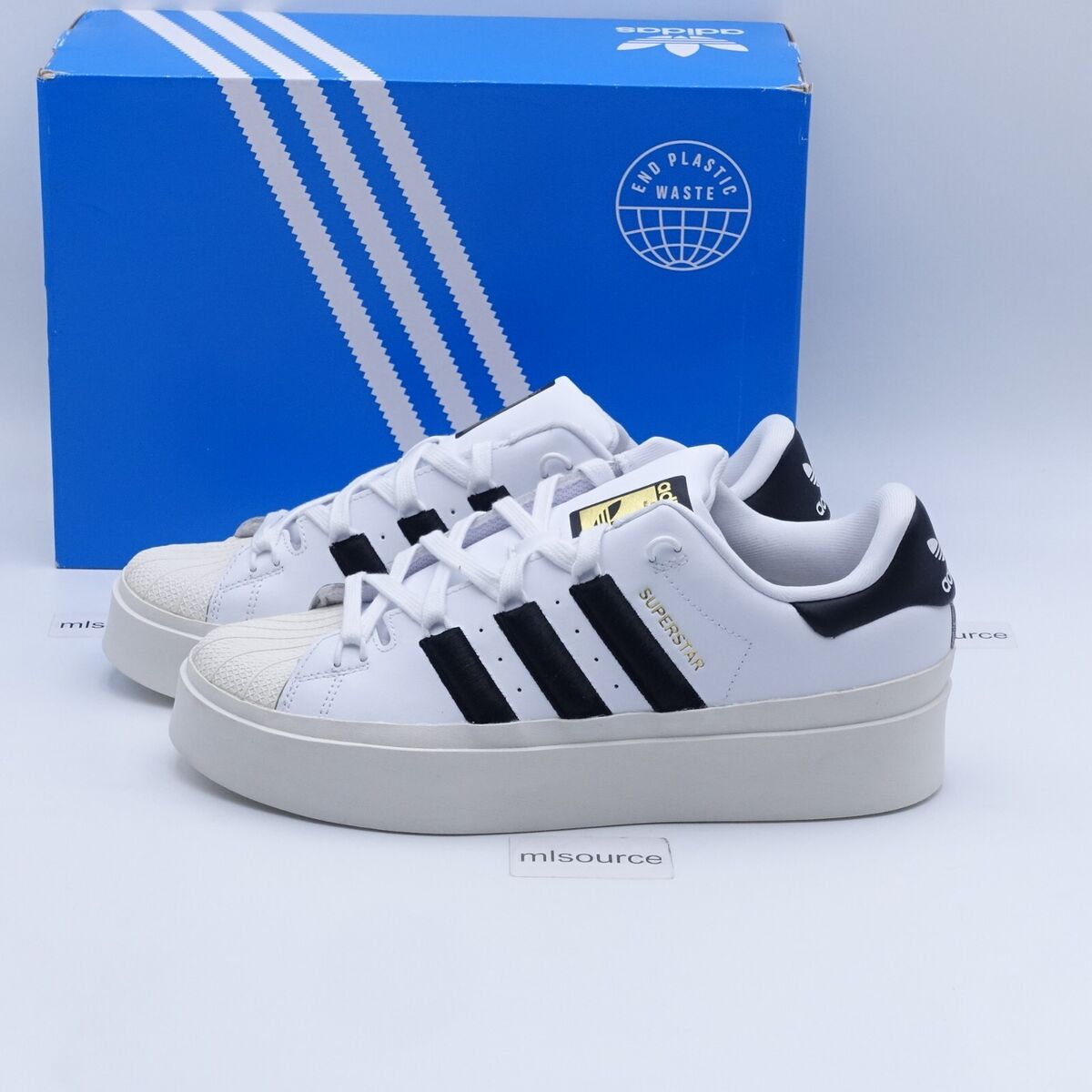 adidas Originals Superstar Bonega 2B platform sneakers in white and black