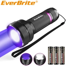 EverBrite LED Flashlight UV White Light 395nm Black Light 300 Lumens Flashlights