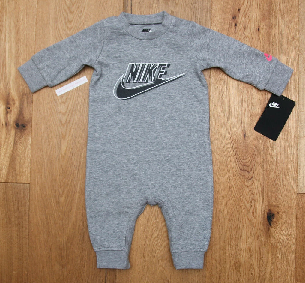 Nike Baby Coverall ~ Gray, Black, Silver & Neon Pink ~
