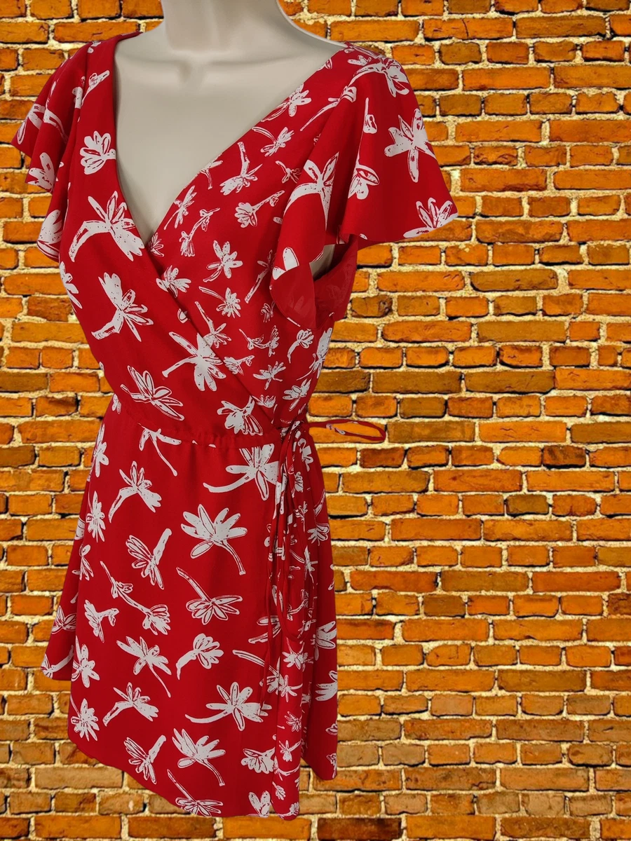 French connection hotsell red wrap dress