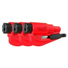 Resqme Car Escape Tool - Red 3 Pack Seatbelt Cutter Window Breaker