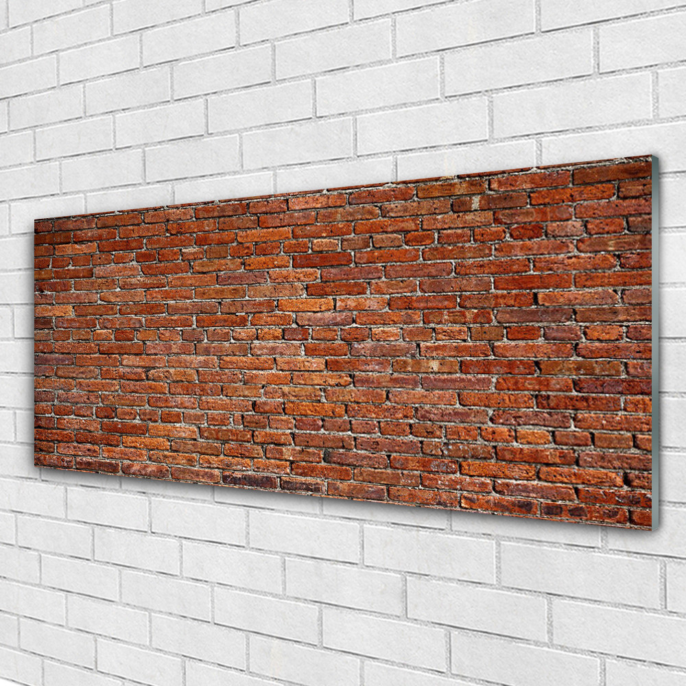 Tableau murale briques impression sous verre Tulup 125x50 cadre deco industrielle