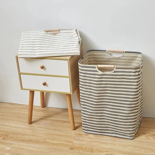 Laundry Basket Cotton Linen Dirty Clothes Baskets Laundry Organizer Storage Bag - Bild 13 von 19