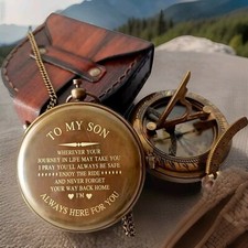 To My Son Personalized Brass Compass, Son from Dad, Gift for son Mother Son Gift
